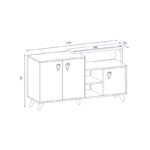 Μπουφέ Luzzi καρυδί ανθρακί 143x42 3x78 6cm ed1001 - Image 2