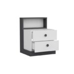 Κομοδίνο Libre λευκό ανθρακί 62x42x62cm ed10025 - Image 5