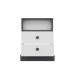 Κομοδίνο Libre λευκό ανθρακί 62x42x62cm ed10025 - Image 4