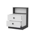 Κομοδίνο Libre λευκό ανθρακί 62x42x62cm ed10025 - Image 3