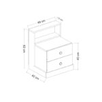 Κομοδίνο Libre λευκό ανθρακί 62x42x62cm ed10025 - Image 2