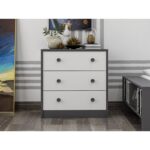 Συρταριέρα Libre λευκό ανθρακί 72x42x74cm ed10026