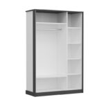 Ντουλάπα ρούχων Life άσπρη ανθρακί μελαμίνη 120x42x182cm ed10032 - Image 5