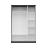 Ντουλάπα ρούχων Life άσπρη ανθρακί μελαμίνη 120x42x182cm ed10032 - Image 4