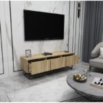 Έπιπλο tv Cavo oak μαύρο 140x40x50cm ed10036 - Image 4
