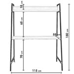 Γραφείο Adoro μελαμίνη μέταλλο 115x55x150cm ed10042 - Image 2
