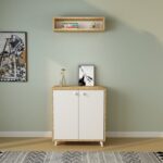 Έπιπλο εισόδου Nisa δρυς άσπρο μελαμίνη 80x40x80εκ ed10044