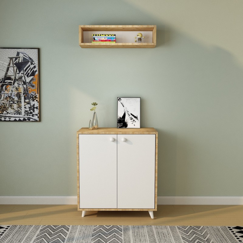 10044_0-800x800 Έπιπλο εισόδου Nisa δρυς άσπρο μελαμίνη 80x40x80εκ ed10044 - Image 1