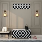 Έπιπλο εισόδου Trend άσπρο μαύρο μελαμίνη 100x40x55εκ ed10045