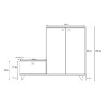 Έπιπλο εισόδου Esra δρυς άσπρο μελαμίνη 120x40x120εκ ed10046 - Image 2