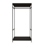 Ντουλάπα Safran μαύρο μελαμίνη μεταλλικά πόδια 100x40x170εκ ed10054 - Image 3