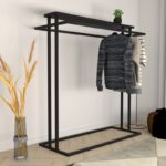 Ντουλάπα Ufa μαύρο μελαμίνη 150x40x170εκ ed10055 - Image 5