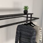 Ντουλάπα Ufa μαύρο μελαμίνη 150x40x170εκ ed10055 - Image 4