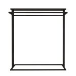 Ντουλάπα Ufa μαύρο μελαμίνη 150x40x170εκ ed10055 - Image 3