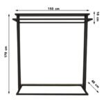 Ντουλάπα Ufa μαύρο μελαμίνη 150x40x170εκ ed10055 - Image 2