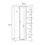 Έπιπλο εισόδου Ceviz δρυς άσπρο μελαμίνη 100x35x180εκ ed10057 - Image 2