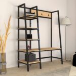 Έπιπλο εισόδου Valansiya δρυς μελαμίνη μεταλλικά πόδια 160x40x170εκ ed10059 - Image 5