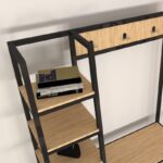 Έπιπλο εισόδου Valansiya δρυς μελαμίνη μεταλλικά πόδια 160x40x170εκ ed10059 - Image 4