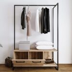 Ντουλάπα Minsk δρυς μαύρο μελαμίνη 120x45x180εκ ed10060