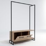 Ντουλάπα Minsk δρυς μαύρο μελαμίνη 120x45x180εκ ed10060 - Image 5