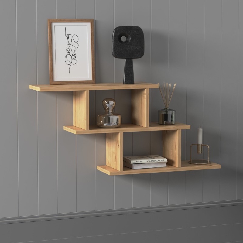 10061_0-800x800 Ράφι τοίχου Funda Oak μελαμίνη 95x20x44cm ed10061 - Image 1