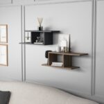 Ράφι τοίχου Deren ανθρακί καρυδί μελαμίνη 74 2x20x23cm ed10066