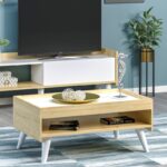 Τραπέζι σαλονιού Ruby άσπρο δρυς μελαμίνη 83 6x48 6x41 8εκ ed10070