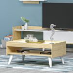 Τραπέζι σαλονιού Ruby άσπρο δρυς μελαμίνη 83 6x48 6x41 8εκ ed10070 - Image 5