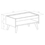 Τραπέζι σαλονιού Ruby άσπρο δρυς μελαμίνη 83 6x48 6x41 8εκ ed10070 - Image 2