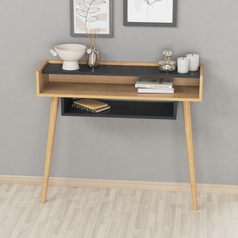 10071_0-800x800 Κονσόλα Cizi ανθρακί δρυς μελαμίνη 100x30x86 6εκ ed10071 - Image 1