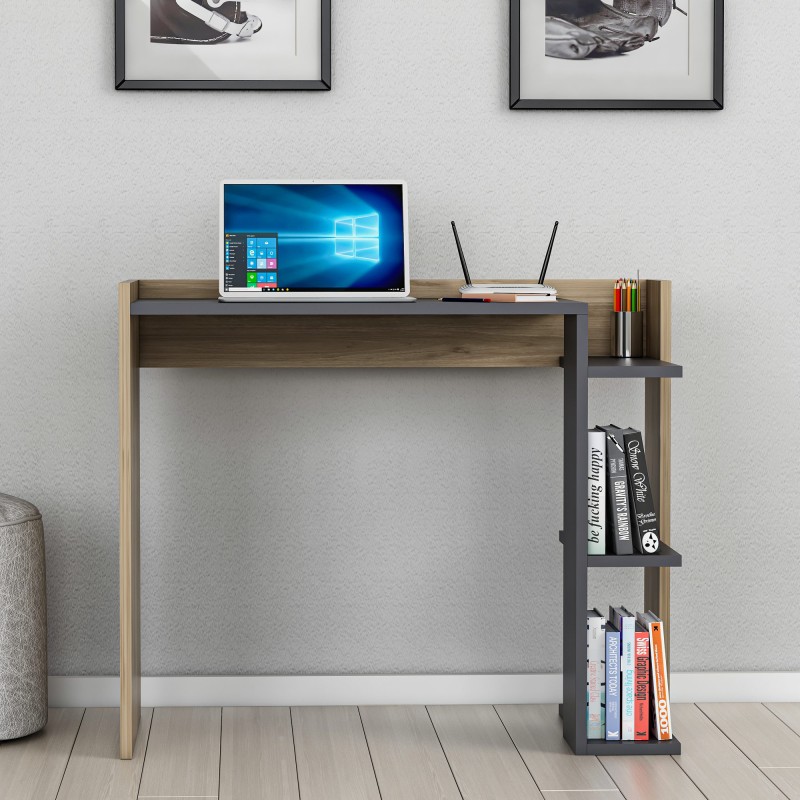 10076_0-800x800 Γραφείο Rubino ανθρακί καρυδί 90 6x46 8x75cm ed10076 - Image 1