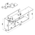 Έπιπλο τηλεόρασης Rode 140x27 8x53 6cm μελαμίνη ed10078 - Image 2