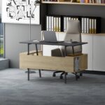 Γραφείο Toccare ανθρακί oak χρώμα μελαμίνη μέταλλο 120x60x73 8cm ed10080 - Image 5