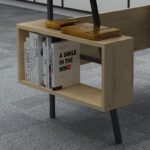 Γραφείο Toccare ανθρακί oak χρώμα μελαμίνη μέταλλο 120x60x73 8cm ed10080 - Image 4