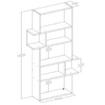 Βιβλιοθήκη Infy άσπρο δρυς μελαμίνη 60x22x145εκ ed10083 - Image 2
