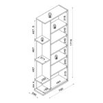 Βιβλιοθήκη Twin ανθρακί καρυδί μελαμίνη 70x25x171 6εκ ed10086 - Image 2