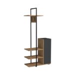 Έπιπλο εισόδου Rone ανθρακί μελαμίνη μεταλλικός σκελετός 80x35x184εκ ed10090 - Image 3