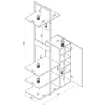 Έπιπλο εισόδου Rone ανθρακί μελαμίνη μεταλλικός σκελετός 80x35x184εκ ed10090 - Image 2