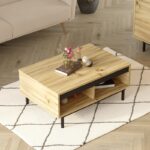 Τραπέζι σαλονιού Brio δρυς μελαμίνη μεταλλικά πόδια 90x60x37 6εκ ed10119 - Image 5