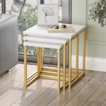 Σετ βοηθητικά τραπέζια σαλονιού Brent μελαμίνη μέταλλο 40x41 8cm ed10122 - Image 5