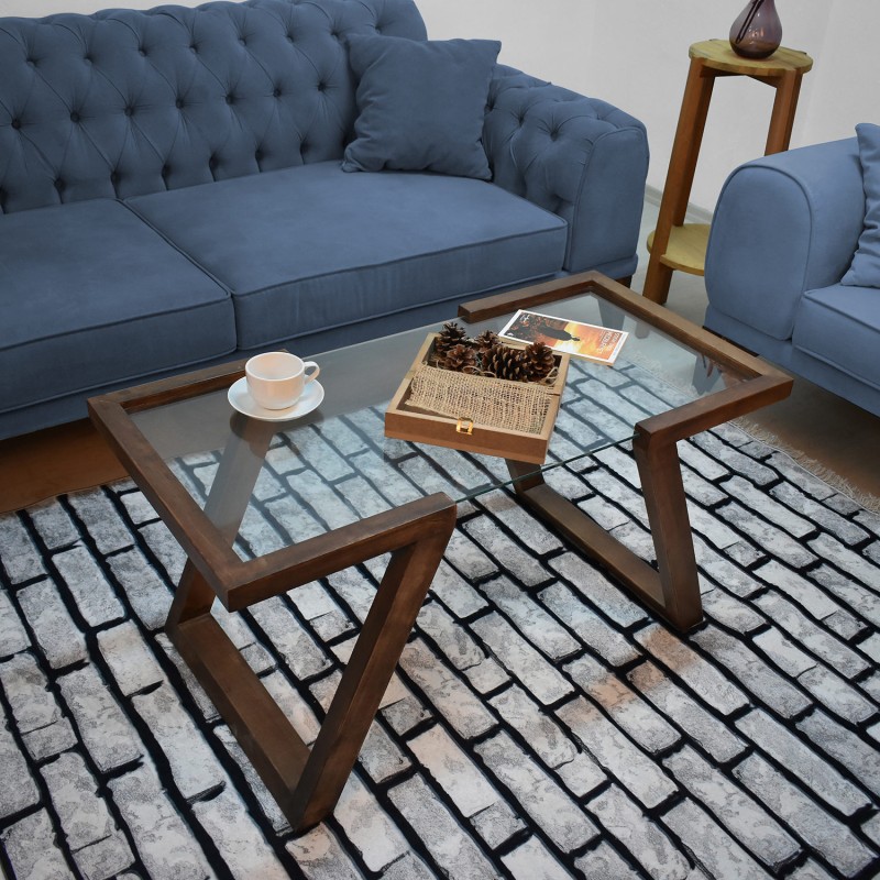 10155_0-800x800 Τραπέζι σαλονιου Atar πεύκο μασιφ ξύλο επιφάνεια γυαλί 100x50x50εκ ed10155 - Image 1