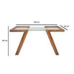 Τραπέζι σαλονιου Atar πεύκο μασιφ ξύλο επιφάνεια γυαλί 100x50x50εκ ed10155 - Image 2