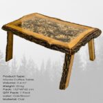 Τραπέζι σαλονιού Miyola δρυς καφέ μασιφ ξύλο επιφάνεια γυαλί 150x60x46εκ ed10185