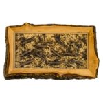 Τραπέζι σαλονιού Miyola δρυς καφέ μασιφ ξύλο επιφάνεια γυαλί 150x60x46εκ ed10185 - Image 4