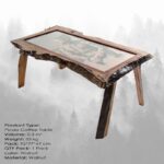 Τραπέζι σαλονιού Picass καρυδί μασιφ ξ΄υλο 90x75x45εκ ed10186