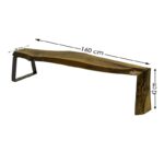 Έπιπλο τηλεόρασης Ugie μεταλλικά πόδια 160x36x42cm ed10189 - Image 2