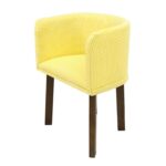 Πολυθρόνα Troua 45x45x75cm καρυδί κίτρινη ed10198