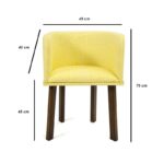 Πολυθρόνα Troua 45x45x75cm καρυδί κίτρινη ed10198 - Image 2