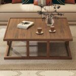 Τραπέζι σαλονιού Nitra πεύκο μασίφ ξύλο 105x105x35εκ ed10202 - Image 4