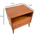 Κομοδίνο Domi 55x45x55cm ξύλο ed10209 - Image 2